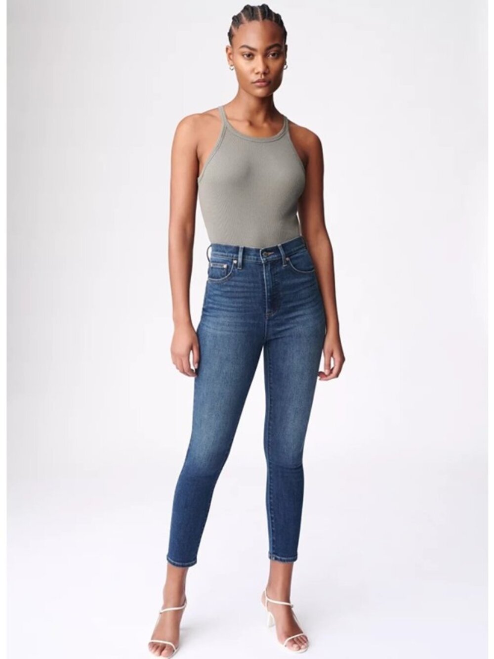 ARITZIA Denim Forum The Lola Hi-Rise Cropped Skinny Jean, Medium Wash (25W/26L)